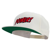 Power Abstract Cartoon Embroidered Wool Blend Prostyle Snapback - Natural OSFM