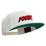 Power Abstract Cartoon Embroidered Wool Blend Prostyle Snapback - Natural OSFM