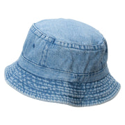 Hand Written Chocolate Embroidered Bucket Hat - Lt-Denim OSFM