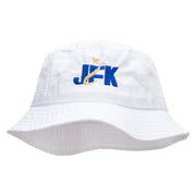 JFK Embroidered Bucket Hat - White OSFM