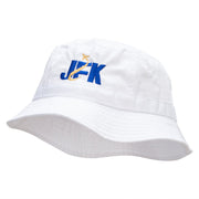 JFK Embroidered Bucket Hat - White OSFM