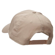 Heart Shaped Pizza Embroidered Solid Cotton Twill Low Profile Snap Cap - Khaki OSFM