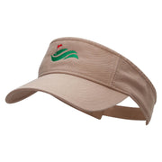 Golf Cup Greens Embroidered Pro Style Cotton Twill Washed Visor