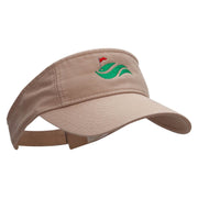 Golf Cup Greens Embroidered Pro Style Cotton Twill Washed Visor