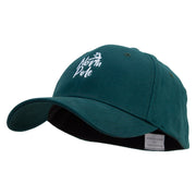 North Pole Reindeer Embroidered Stretch Heavy Weight Brushed Cotton Fitted Cap - Forest S-M