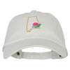 Alabama Camellia with Map Embroidered Unstructured Washed Cap