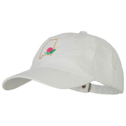 Alabama Camellia with Map Embroidered Unstructured Washed Cap