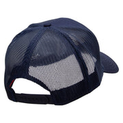 Fishing with Grandpa Embroidered Solid Cotton Twill Mesh Prostyle Cap - Navy OSFM