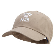 Faith Over Fear Embroidered Low Profile Dyed Cotton Twill Cap - Khaki OSFM