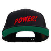 Power Abstract Cartoon Embroidered Wool Blend Prostyle Snapback - Black OSFM