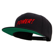 Power Abstract Cartoon Embroidered Wool Blend Prostyle Snapback - Black OSFM