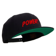 Power Abstract Cartoon Embroidered Wool Blend Prostyle Snapback - Black OSFM