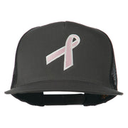 Breast Cancer Ribbon Embroidered Mesh Cap