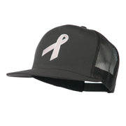 Breast Cancer Ribbon Embroidered Mesh Cap