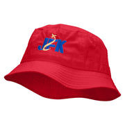 JFK Embroidered Bucket Hat - Red OSFM