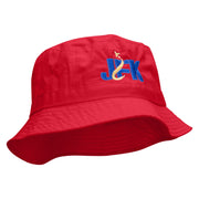 JFK Embroidered Bucket Hat - Red OSFM