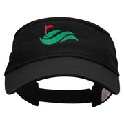 Golf Cup Greens Embroidered Pro Style Cotton Twill Washed Visor