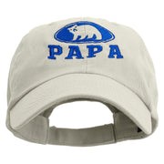 Bear Papa Low Profile Washed Cap - White OSFM