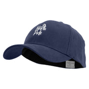 North Pole Reindeer Embroidered Stretch Heavy Weight Brushed Cotton Fitted Cap - Navy S-M