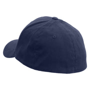 North Pole Reindeer Embroidered Stretch Heavy Weight Brushed Cotton Fitted Cap - Navy S-M