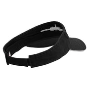 US Aircraft Embroidered Pro Style Cotton Twill Washed Visor - Black-Grey OSFM