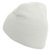 Ambulance Truck Embroidered 8 Inch Short Beanie - White OSFM