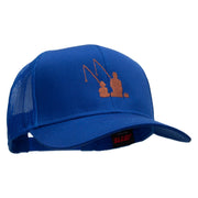 Fishing with Grandpa Embroidered Solid Cotton Twill Mesh Prostyle Cap - Royal OSFM