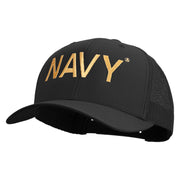 Licensed US Navy Embroidered Retro Trucker Cap - Black OSFM