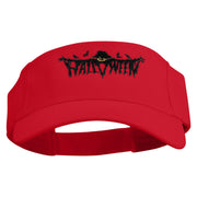 Halloween Scarecrow Embroidered Cotton Twill Sun Visor - Red OSFM