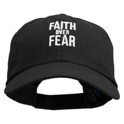 Faith Over Fear Embroidered Low Profile Dyed Cotton Twill Cap - Black OSFM