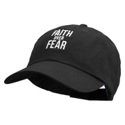 Faith Over Fear Embroidered Low Profile Dyed Cotton Twill Cap - Black OSFM