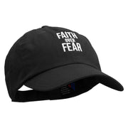 Faith Over Fear Embroidered Low Profile Dyed Cotton Twill Cap - Black OSFM