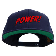 Power Abstract Cartoon Embroidered Wool Blend Prostyle Snapback - Navy OSFM