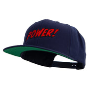 Power Abstract Cartoon Embroidered Wool Blend Prostyle Snapback - Navy OSFM