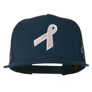 Breast Cancer Ribbon Embroidered Mesh Cap