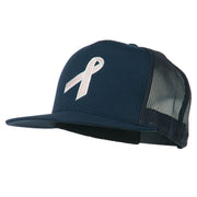 Breast Cancer Ribbon Embroidered Mesh Cap