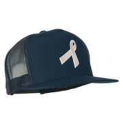 Breast Cancer Ribbon Embroidered Mesh Cap