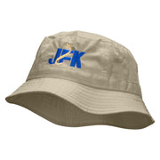 JFK Embroidered Bucket Hat - Natural OSFM