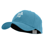 North Pole Reindeer Embroidered Stretch Heavy Weight Brushed Cotton Fitted Cap - Lt-Blue S-M