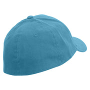 North Pole Reindeer Embroidered Stretch Heavy Weight Brushed Cotton Fitted Cap - Lt-Blue S-M