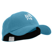 North Pole Reindeer Embroidered Stretch Heavy Weight Brushed Cotton Fitted Cap - Lt-Blue S-M