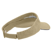 US Aircraft Embroidered Pro Style Cotton Twill Washed Visor - Khaki-Navy OSFM