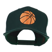 Basketball Embroidered Flat Bill Cap