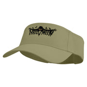 Halloween Scarecrow Embroidered Cotton Twill Sun Visor - Khaki OSFM