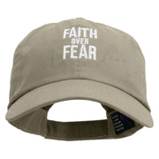 Faith Over Fear Embroidered Low Profile Dyed Cotton Twill Cap - Putty OSFM