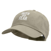 Faith Over Fear Embroidered Low Profile Dyed Cotton Twill Cap - Putty OSFM