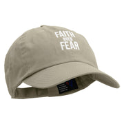 Faith Over Fear Embroidered Low Profile Dyed Cotton Twill Cap - Putty OSFM