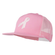 Breast Cancer Ribbon Embroidered Mesh Cap