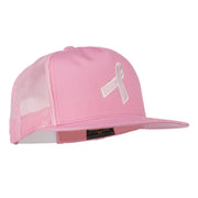 Breast Cancer Ribbon Embroidered Mesh Cap