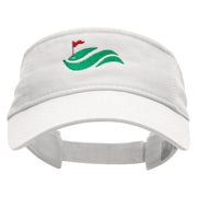 Golf Cup Greens Embroidered Pro Style Cotton Twill Washed Visor